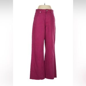 Zara Wide Leg Jeans in Raspberry Pink